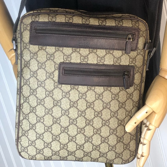 MGUCCI Supreme GG Leather Coated Canvas Crossbody Messenger Bag + Gucci Dust Bag - Picture 17 of 17